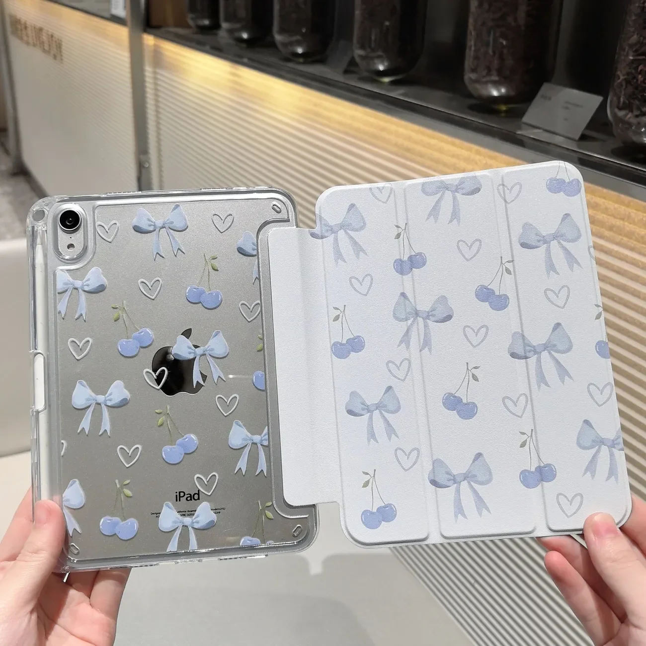 

Чехол-подставка Korea ins Love Heart Bow Line для планшетов iPad Pro 11, 13 (M2, M4, M3), 10.2 (5/6-го поколения), 7/8/9/10/11-го поколения, Mini 6, 7, Air 3, 4, 5, 6