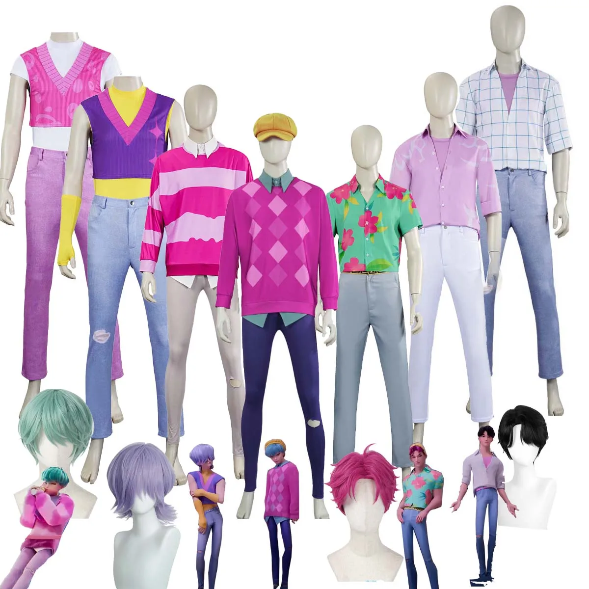 

Men Kpop Demon Hunters Saja Boys Jinu Baby Cosplay Group Dance Costume Or Wig