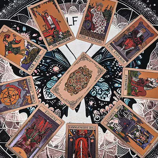 로즈 골든 타로-78pcs 가이드북이 포함된 클래식 타로 덱, 초보자 친화적인 타로 카드, 운세 보드 게임