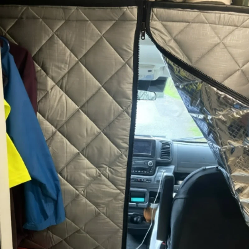 RV Insulated Door Cover, Thermal Quilted Curtain For For Fiat Ducato Peugeot Boxer Citroen Relay 2006+ Ram Promaster Caravan