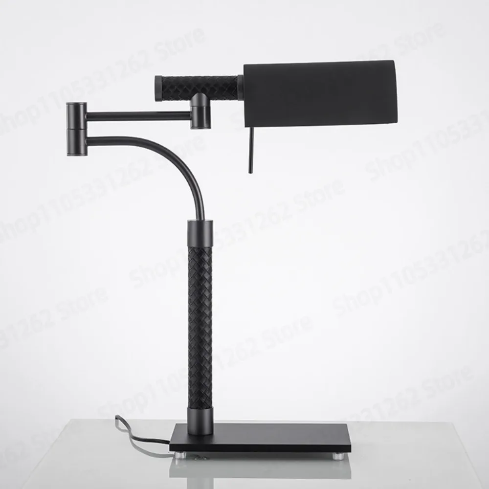 Creative Adjustable Leather Desk Lamp Designer Study Bedroom Office Nightstand