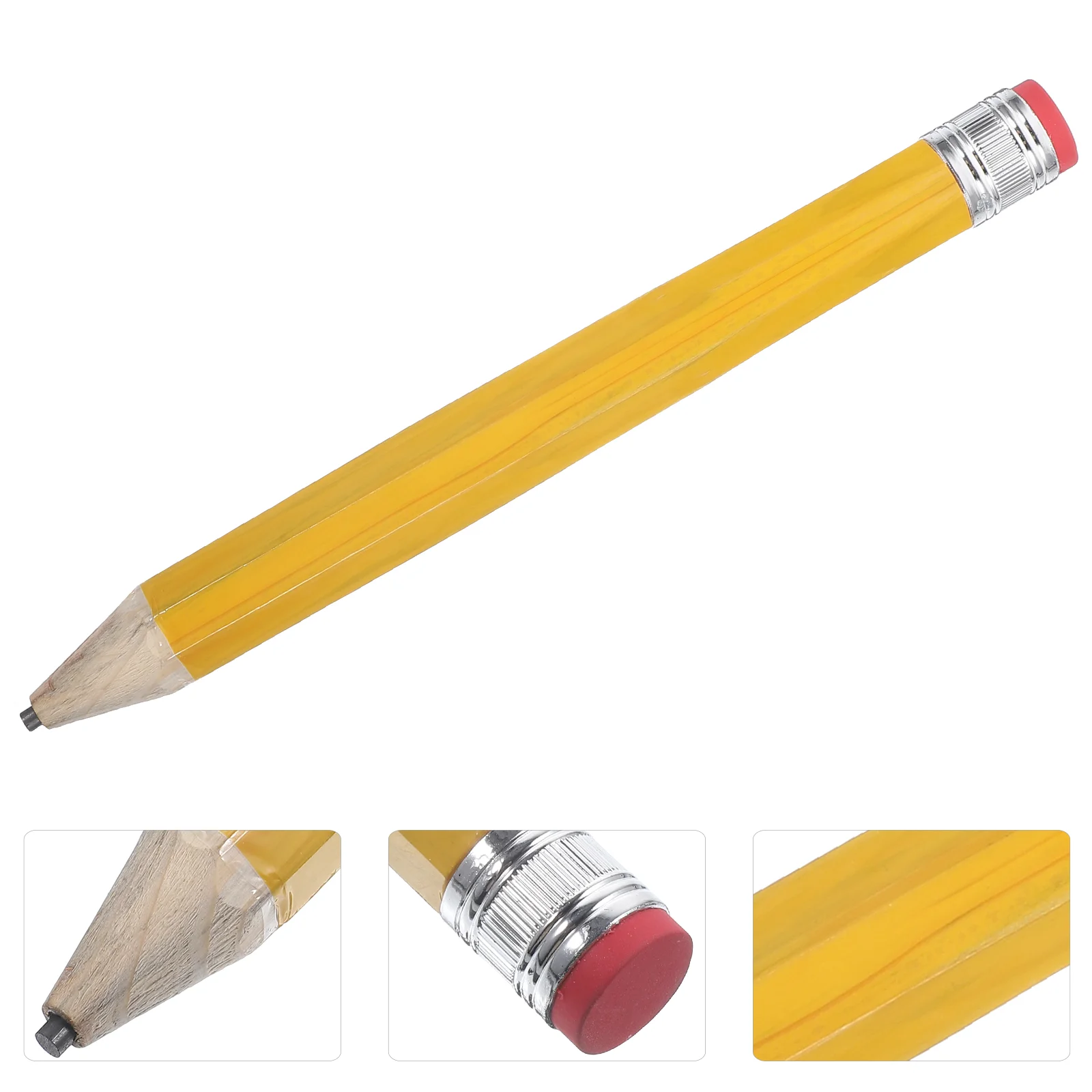 Pencils Large Wooden Students Stationery Funny Drawing Fancy Writing Yellow Octagonal Child