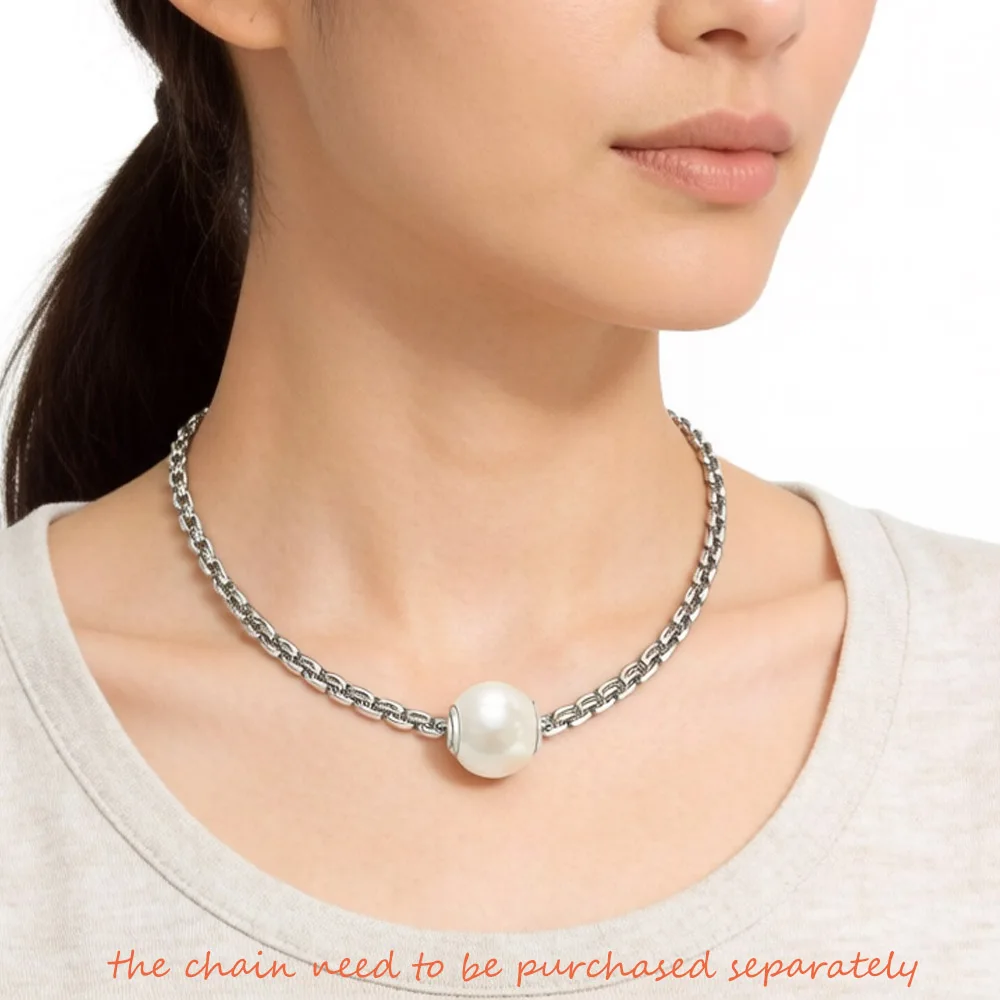 Beads White Pearl 925 Sterling Silver Charm European DIY Jewelry Accessories Gift For Women