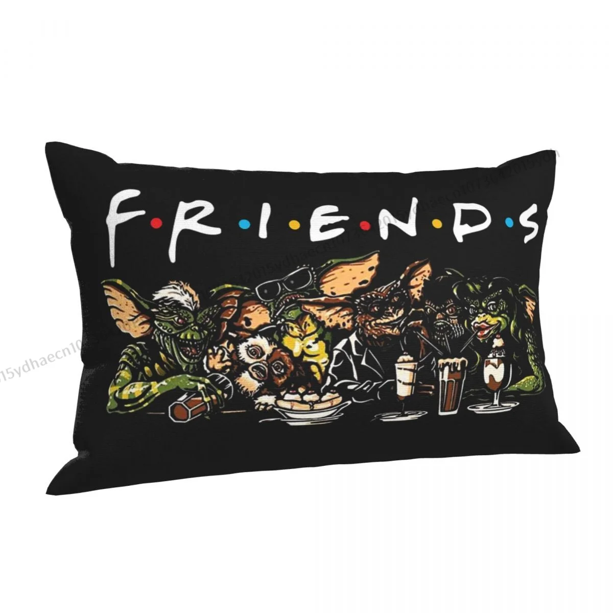 Friendly Essential Hug Pillowcase Gremlins Comedy Horror Film Backpack Cojines Bedroom Printed Car Pillow Covers Decorative