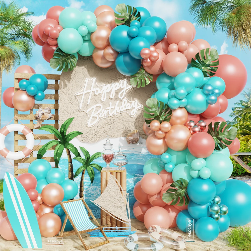 

149Pcs Royal Blue Balloons Arch Kit Baby Shower Baby Boss Birthday Decor Summer Beach Hawaii Ocean Under the Sea Party Supplies