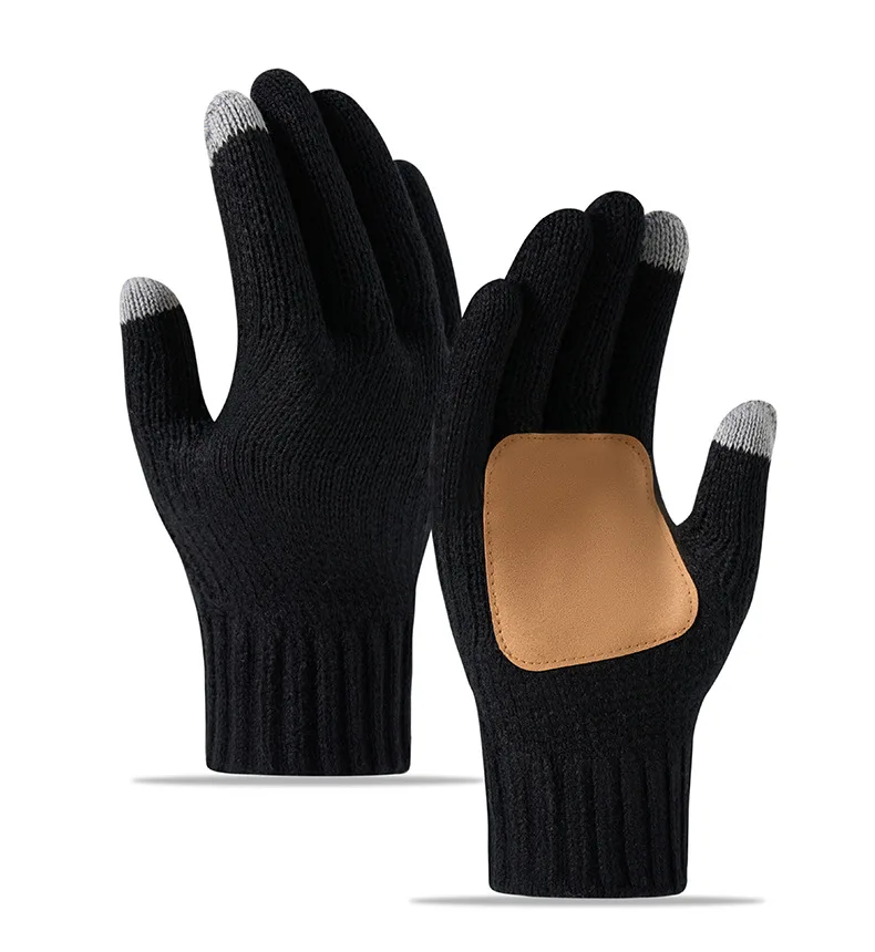 Thickened Unisex Touch-Screen Gloves Winter Outdoor Riding Skiing Warm Mittens Knitted Wrist Gloves For Men/Women Accessory
