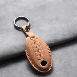 5 Buttons Leather Car Key Case Cover Shell For Nissan X Trail T32 2020 Rogue Patrol Murano Htrail Maxima Armada Pathfinder Versa