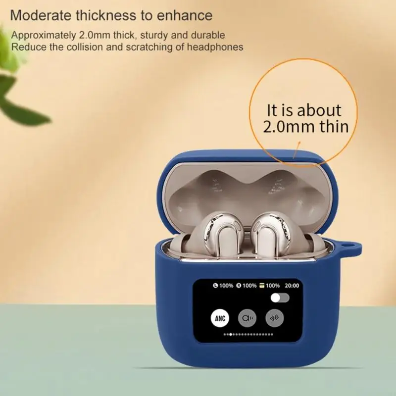 W8KE Wireless Earbuds Shell silicone per 3 Canna morbida Affronta Scrafft