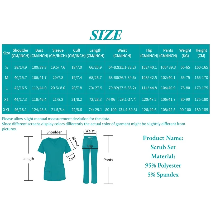 Beauty Spa Stretch  Scrub Suit Short Sleeve with Zipper Pocket