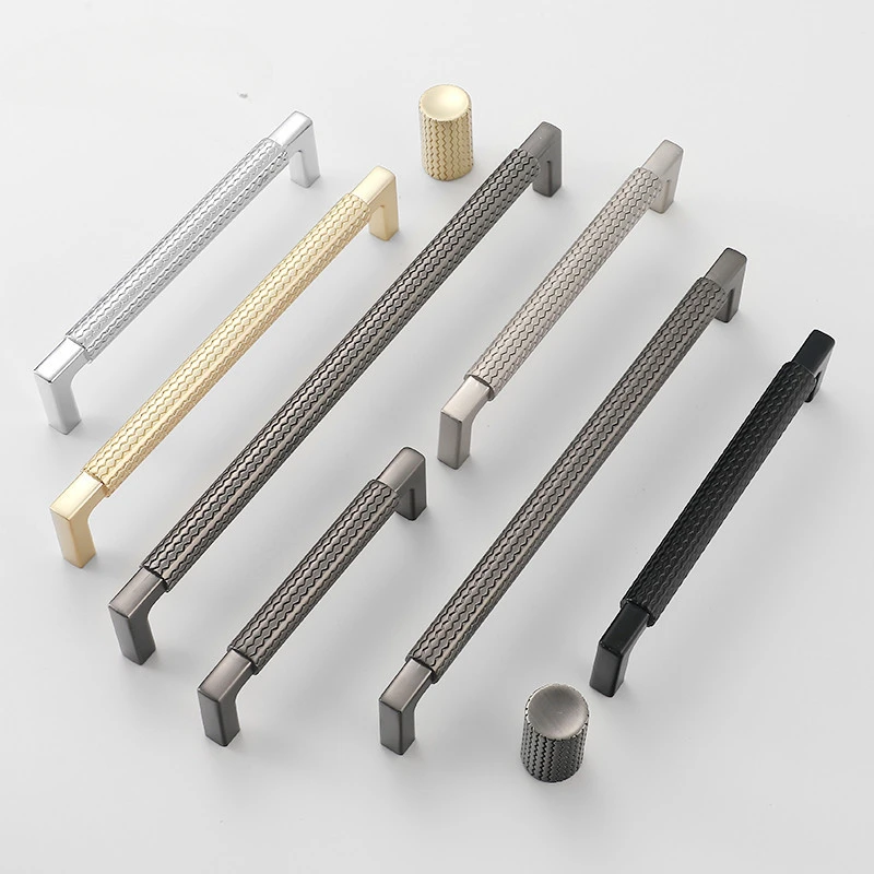 New Luxury Threaded Cabinet Door Handles Drawer Knobs Kitchen Wardrobe Cupboard Single Hole Furniture Door Zinc Alloy Handle