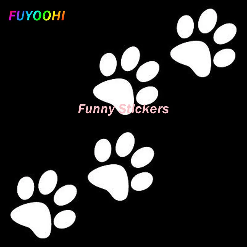 Забавные наклейки FUYOOHI, внешние аксессуары, забавная виниловая наклейка с изображением кошачьей лапы, черная/белая декоративная наклейка на мотоцикл и автомобиль