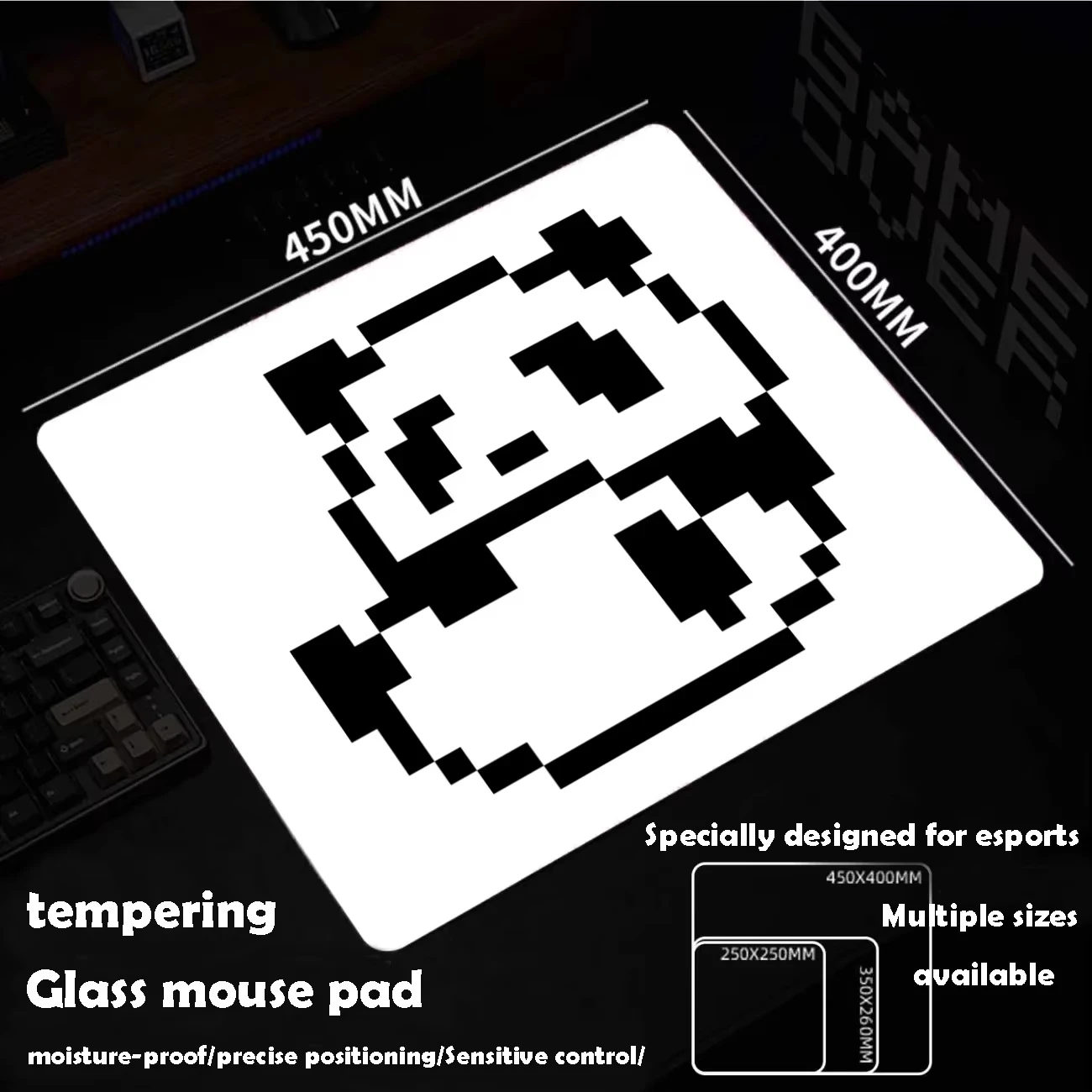 Simple Solid Color Black White Glass Mouse Pad Large Custom Frosted Surface Desk Mat Tempered FPS Office Pad Gaming Accessories