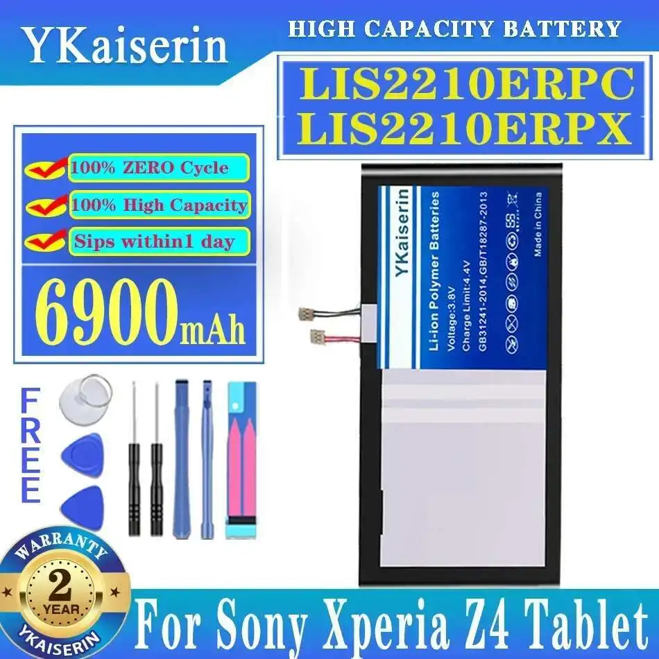 

6900Mah Laptop Battery Stable For Sony Xperia Z4 Tablet SGP712 SGP771 1291-0052 LIS2210ERPX LIS2210ERPC High-Capacity
