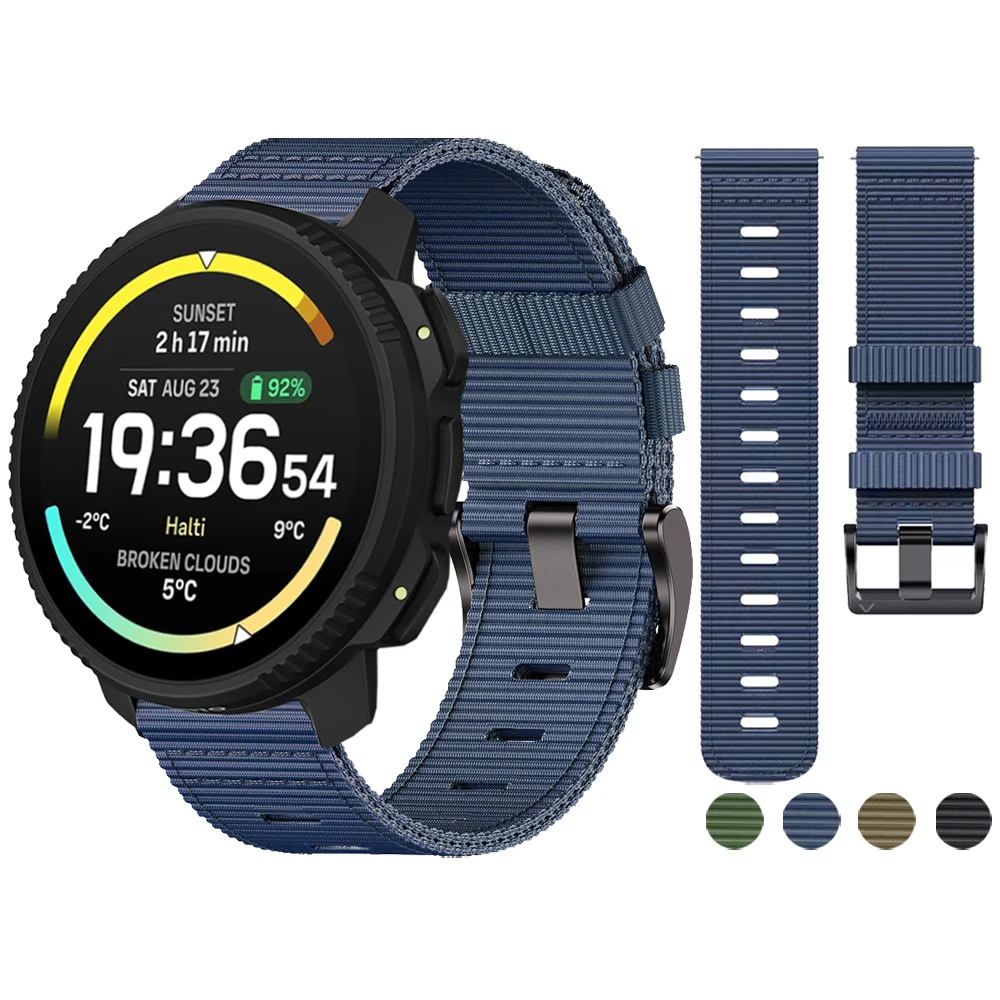 22mm Sport Nylonarmband für Suunto Vertical 2 / RACE S / Run / Ocean Armband für Suunto 5 9 Peak Pro Uhrenarmband
