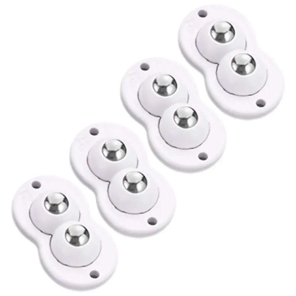 4Pcs Self Adhesive Caster Wheels Double Ball Swivel Lbs Load Capacity for Trash Can Storage Box Bedside Table Flower