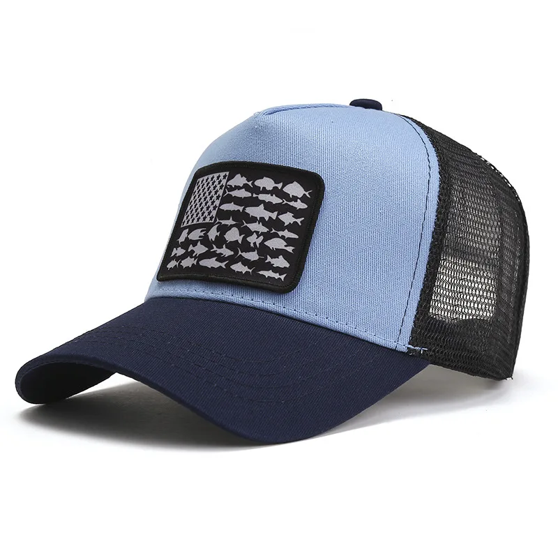 Columbia Unisex-Adult Pfg Fish Flag Mesh Snap Back czapki dla mężczyzn damskie czapki z daszkiem dla mężczyzn