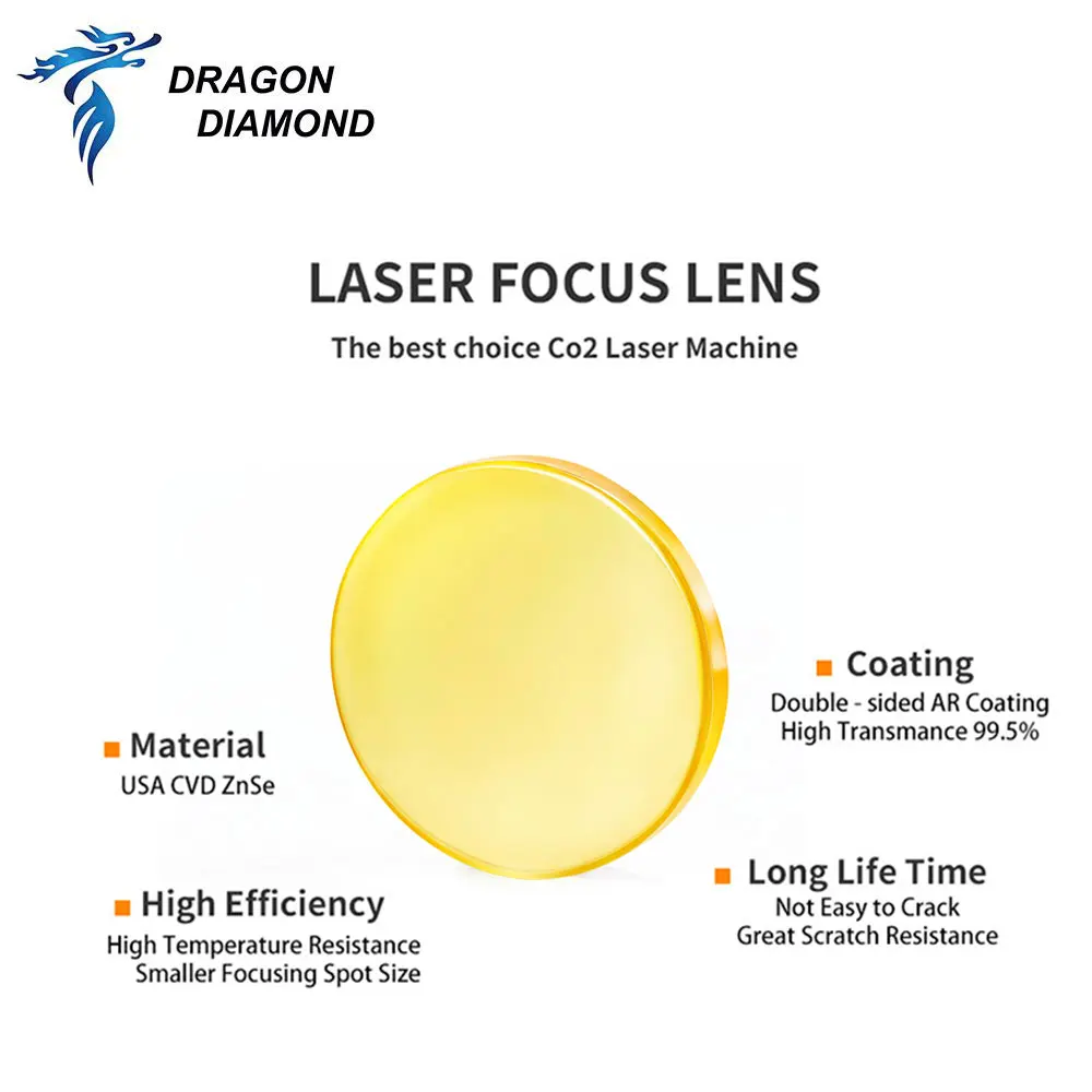 1PC USA ZnSe CVD Co2 Laser Focus Lens Dia 20mm FL 38.1mm 50.8mm 63.5mm 101.6mm 127mm For Co2 Laser Engraving Cutting Machine