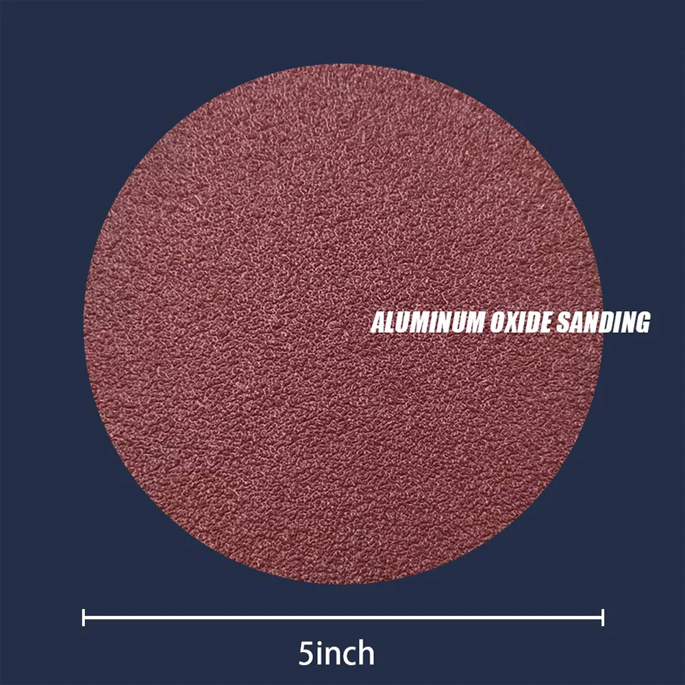 Dischi abrasivi da 5 pollici 50 pezzi con supporto per smerigliatrice angolare con tampone di levigatura per levigatura del legno lucidatura lucidatura