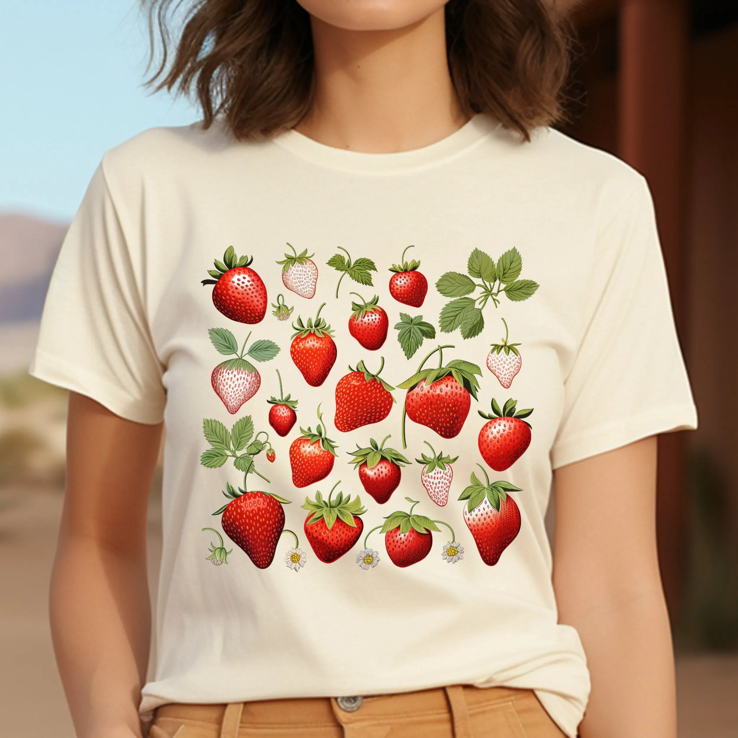 Strawberry T Shirt Outfit Festival Farm Clothes Fruit garden