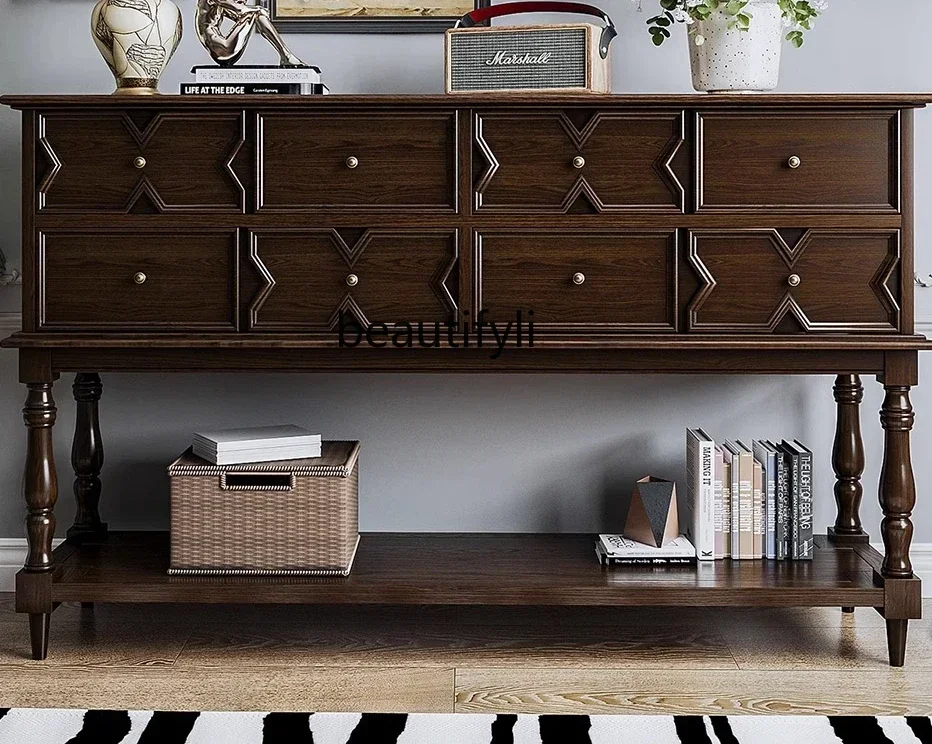 

ss Css03 Американский ретро-вход из цельного дерева, входная дверь, украшение для хранения перегородки гостиной, легкая роскошная сторона хранения