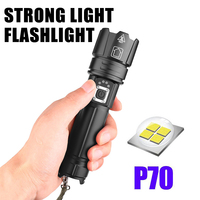 Multifunctional P70 Strong Light Flashlight LED Telescopic Zoom Tactical Flashlight Outdoor Waterproof Camping Hunting Torch