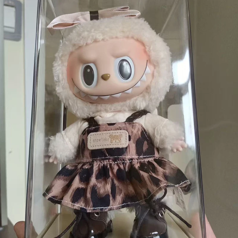 

17cm Labubu Plush Doll Clothes Black Dress Suit Accessories for Kpop Exo Idol Cotton Dolls Clothes Labubu V1 V2 Outfit