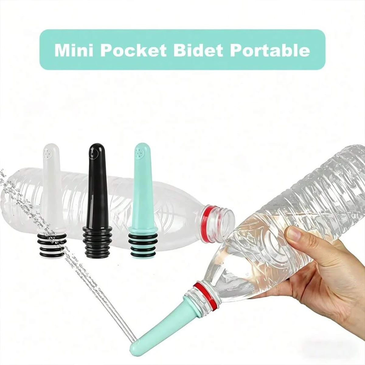 3 Portable Bidets, Suitable for Female Hygiene, Ideal for Use in the Bathroom or Travel, Compatible with Each Bottle, Mini Size, Personal Handheld Hygiene Care, Suitable for Toilet Use or Washing