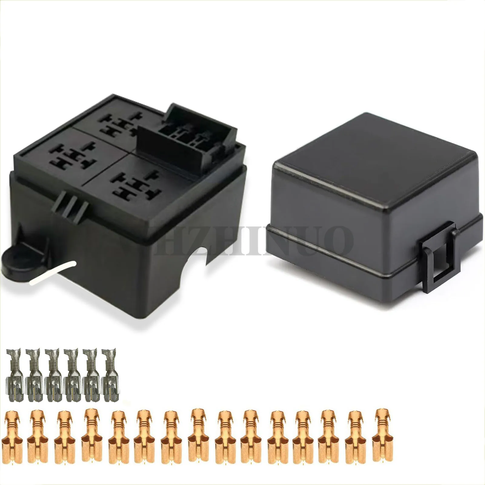 

Automotive Relay Fuse Block with 3 Relay Slots and 3 ATC/ATO Fuseholders Universal Fuse Block
