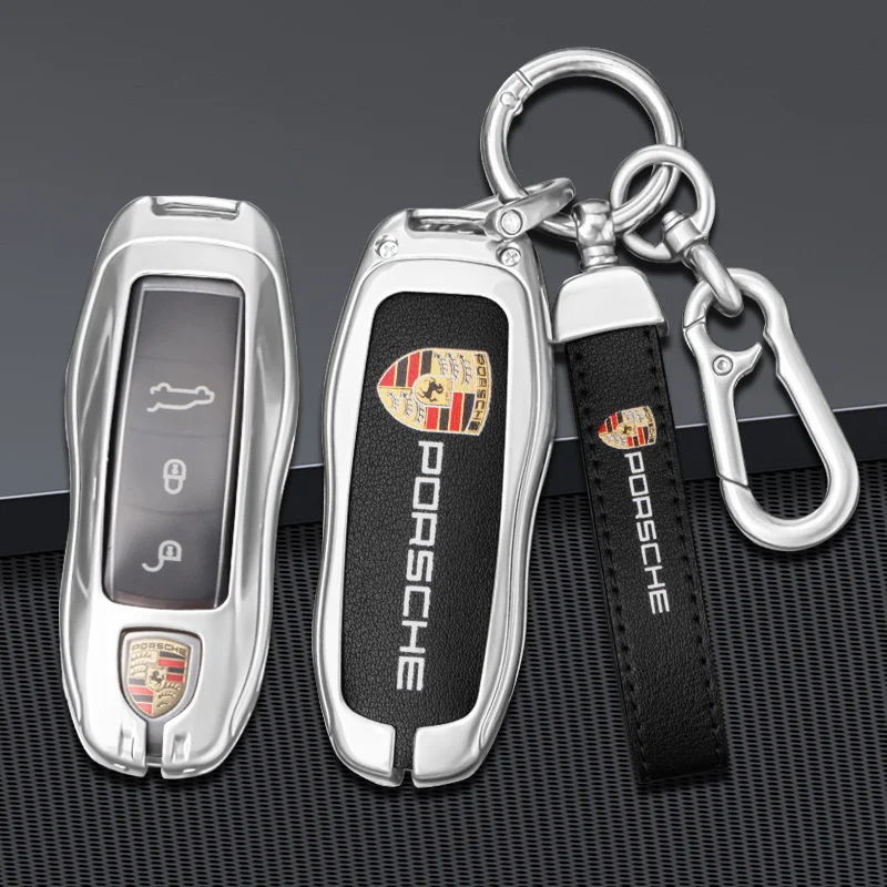 Liga de zinco caso chave do carro capa protetora escudo para porsche cayenne 911 996 macan panamera boxster 986 987 981 acessórios keyless