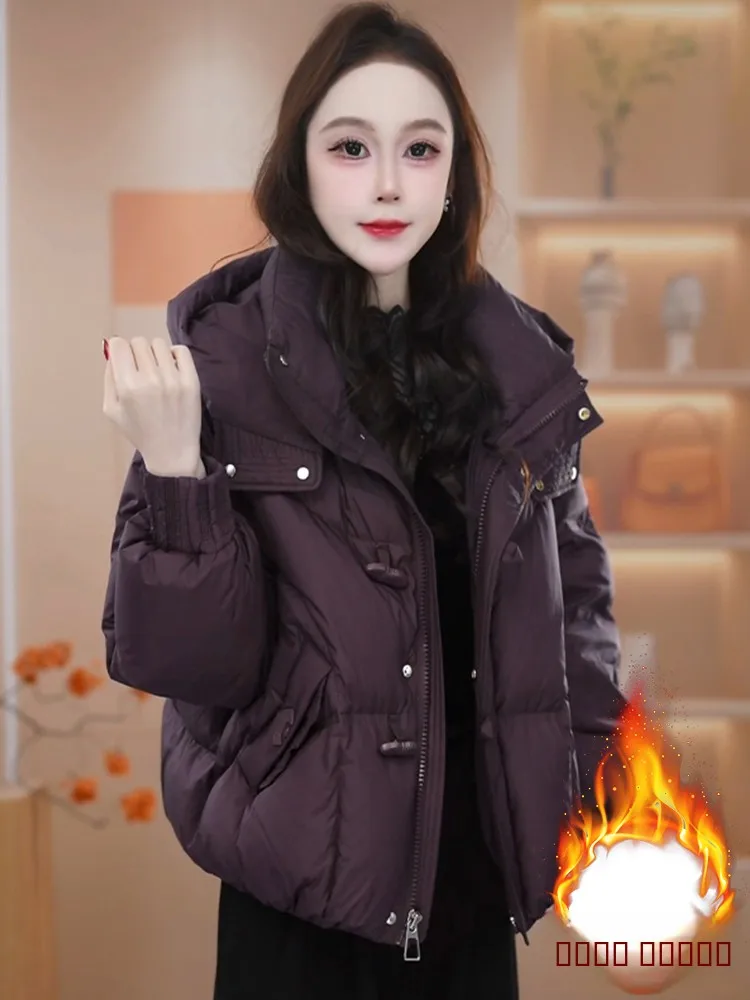 

Женское джатовое пальто на молнии Thiened Fce на подкладке, зимнее высококачественное хлопковое пуховое пальто, корейское длинное све с капюшоном