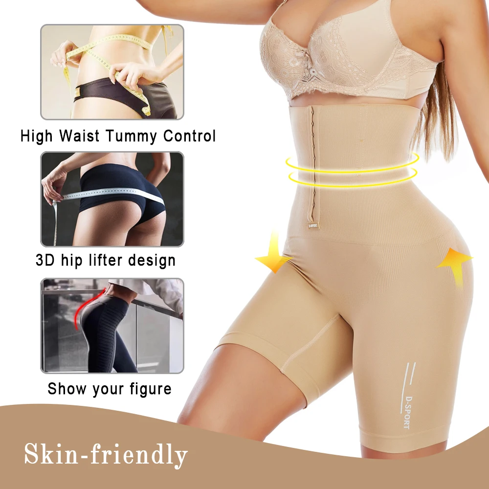 LAZAWG Tummy Control Body Shaper High Waist Shaper Shorts with Hook Flat Belly Shapewear Slimming Underwear Seamless Briefs