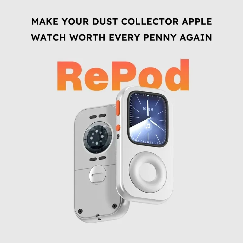 

Защитный чехол RePod 44 мм из алюминия с ЧПУ для Apple Watch Series 10/9/8/7/6 в стиле Retro Pod, совместим с размерами 45/44/41/40 мм