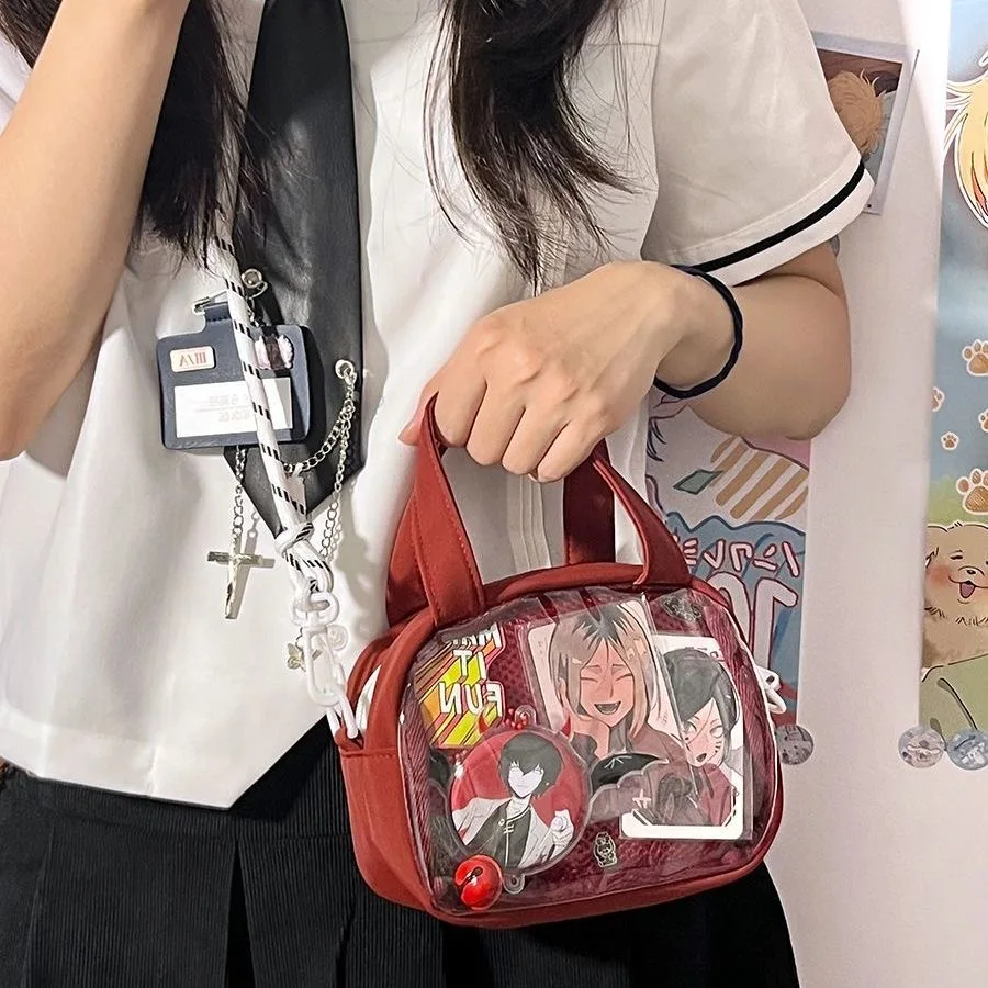 Japanese Harajuku Mini Crossbody Bags Women Transparent Clear Itabag Small Kawaii Purses and Handbags Girls Shoulder Bag Ita Bag