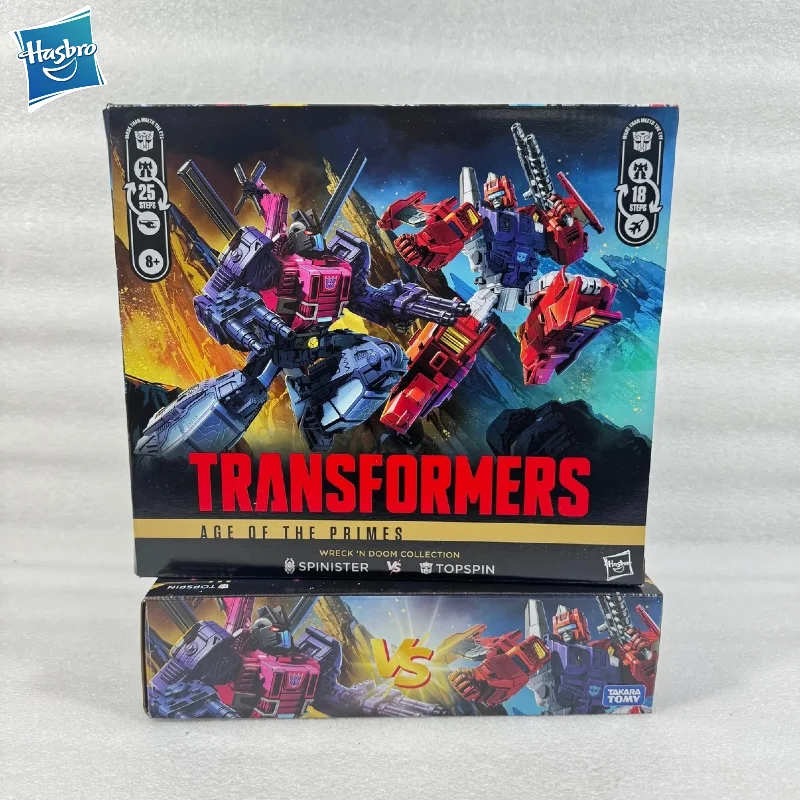 

【IN STOCK】Hasbro Transformable toys Age Of The Primes Spinister Topspin Action Figure Robot Toy Collectibles Gifts Hobbies