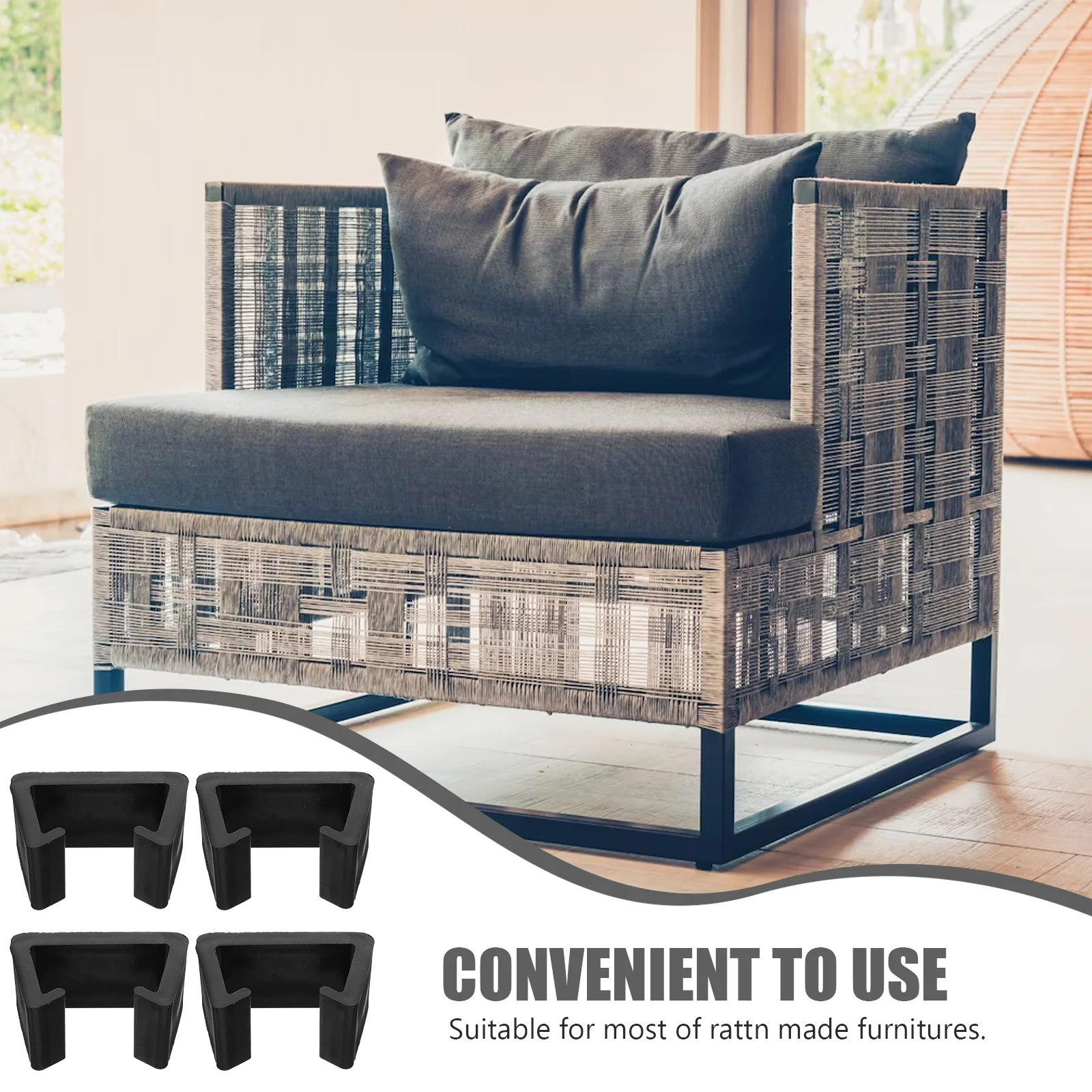 

4pcs Rattan Furniture Clips 6Cm Slot Chair Fastener Sofa Connector Sturdy Home Accessory Living Room Office Modular Sectional