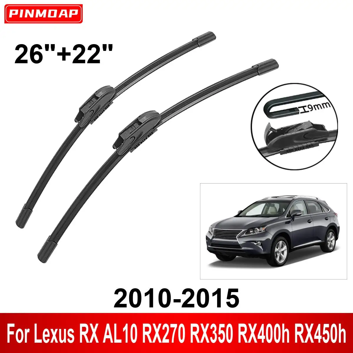 

Car Wiper for Lexus RX AL10 RX270 RX350 RX400h 2010-2015 26" + 22" Front Rear Wiper Blades Brushes Cutter Accessories 2014 2015