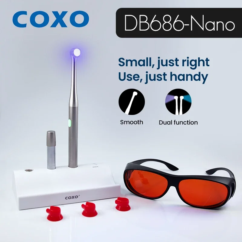 COXO Presents DB686 NANO - 360° Rotatable Cordless LED Curing Light with Dual Curing and Detection Modes for Dental Restorations