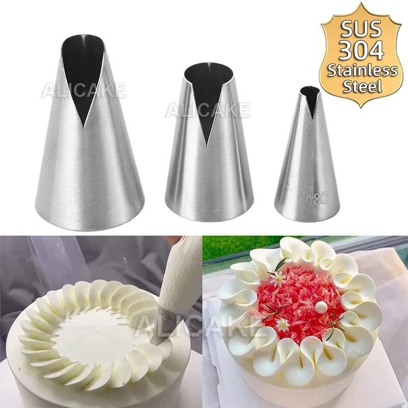 New 3Pcs Flower Nozzles Icing Piping Tips 304 Stainless Steel Santa Ana For Cake Biscuit Cupcake Baking Pastry Decorating Tools