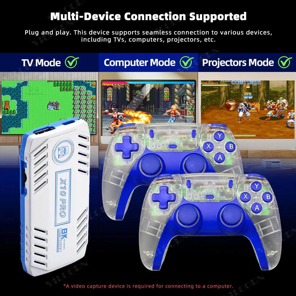 EmuELEC Game System 4K HD Retro Game Console X10 PRO, Built-in Games for PSP/PS1, Plug and Play Video Game Stick for TV
