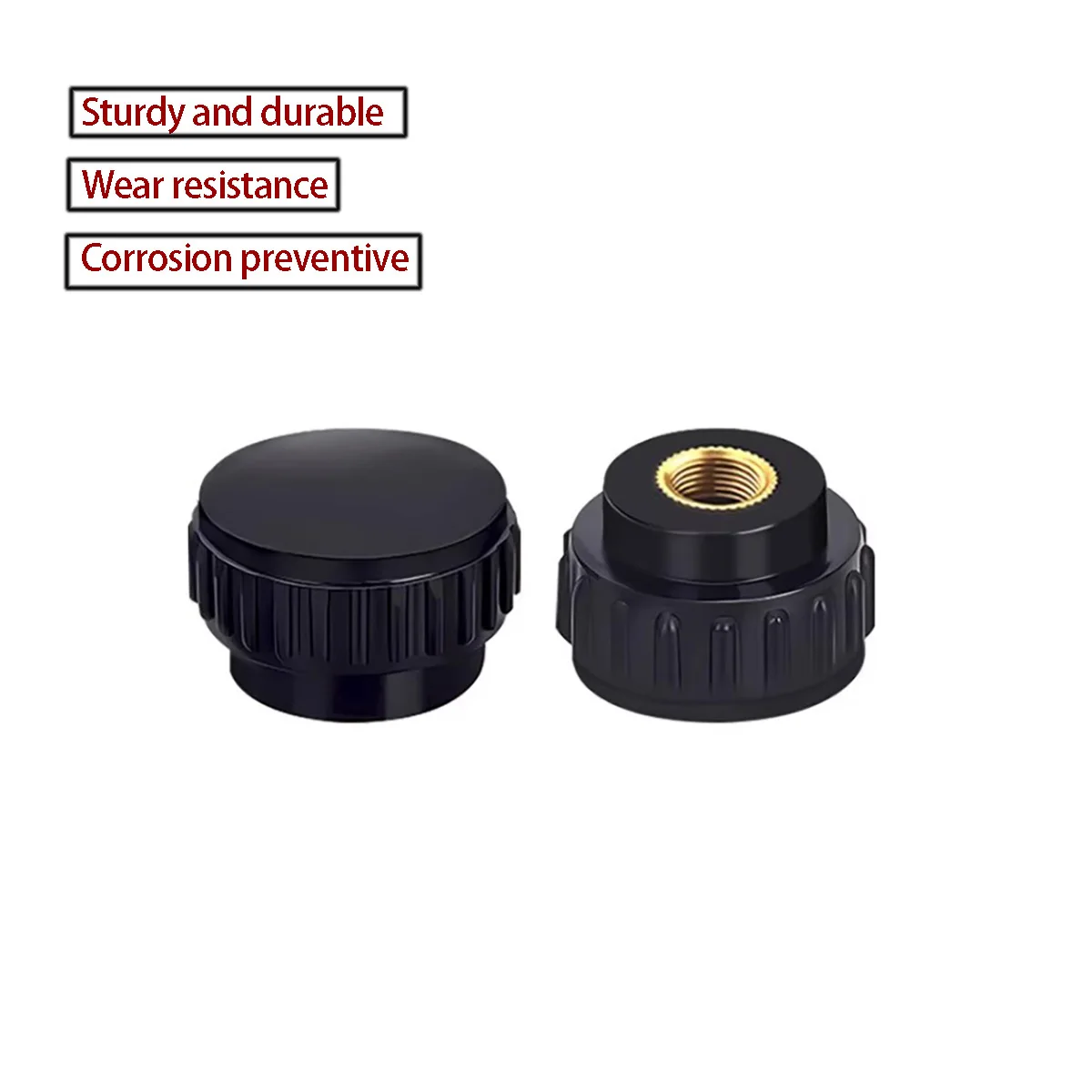 Round Striped Rubber Wood Knob M4/M5/M6 Hand Twisted Screw Nut Plastic Head Rolling Thread Adjustment Knob Hardware Fitting