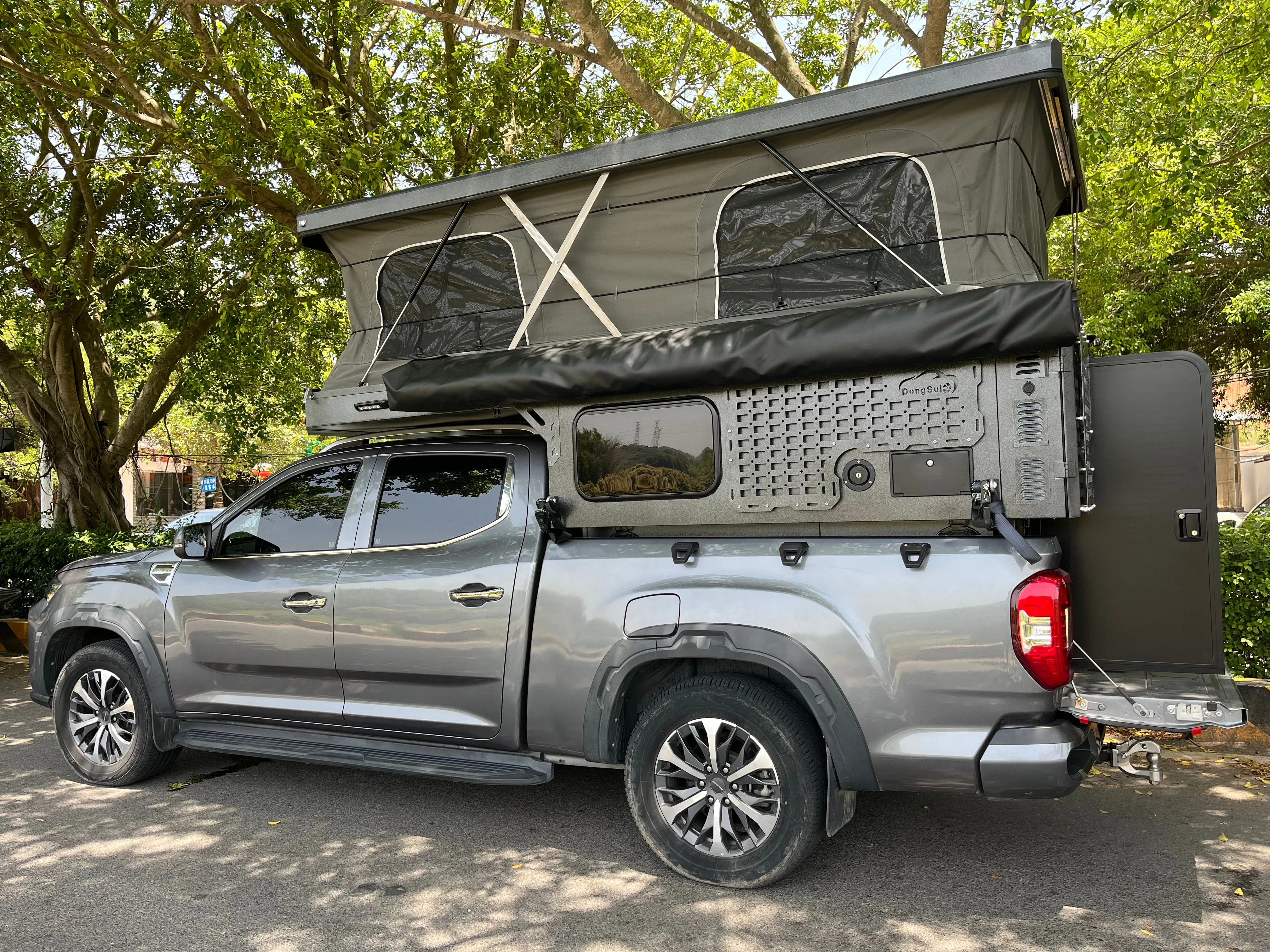 Caminhão de captação cama plana campista banheiro ao ar livre rv para reboques de viagem aumentando sua vida ao ar livre rv viajando