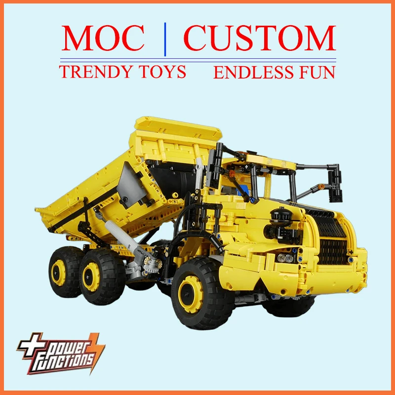 Specially Customized MOC Articulated Dump Truck Model - Trendy Educational Toys, Casual Building Game Toys For Holiday gifts