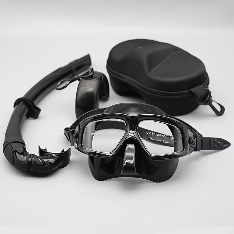 New Large Frame Snorkel Set Diving Mask With Snorkel Anti-Fog Diving Equipment Set With Storage Box Scuba