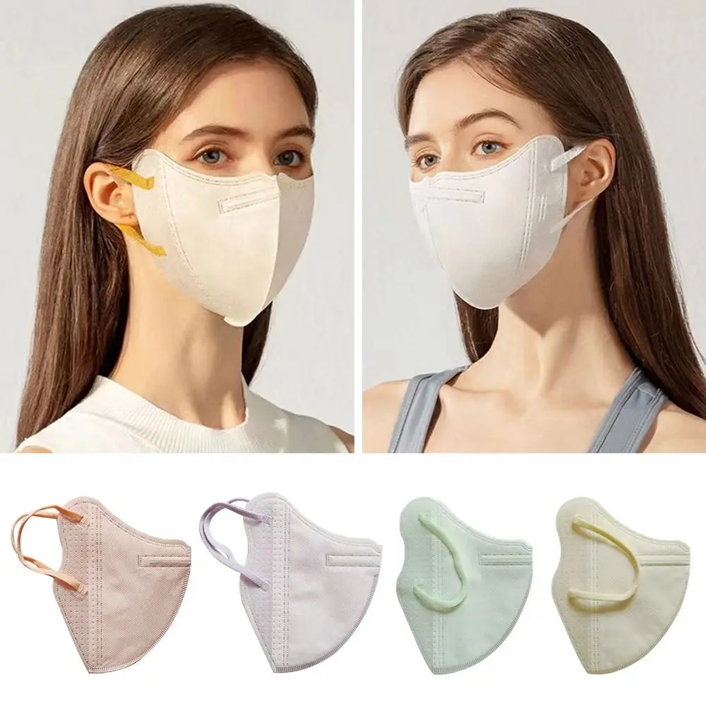 10Pcs Fashion Thin Sun-protective Mask 3 Layer Adjustable Ice Silk Mask Breathable Soft Cycling Face Mask Men Women