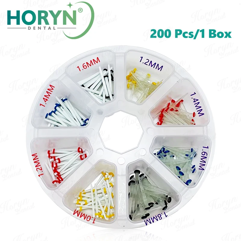 Dental Fiber Pins Mixed type Dental Restoration Posts Dental Supplies for Root Canal Tapered fibre Post Spiral /Straight Pile