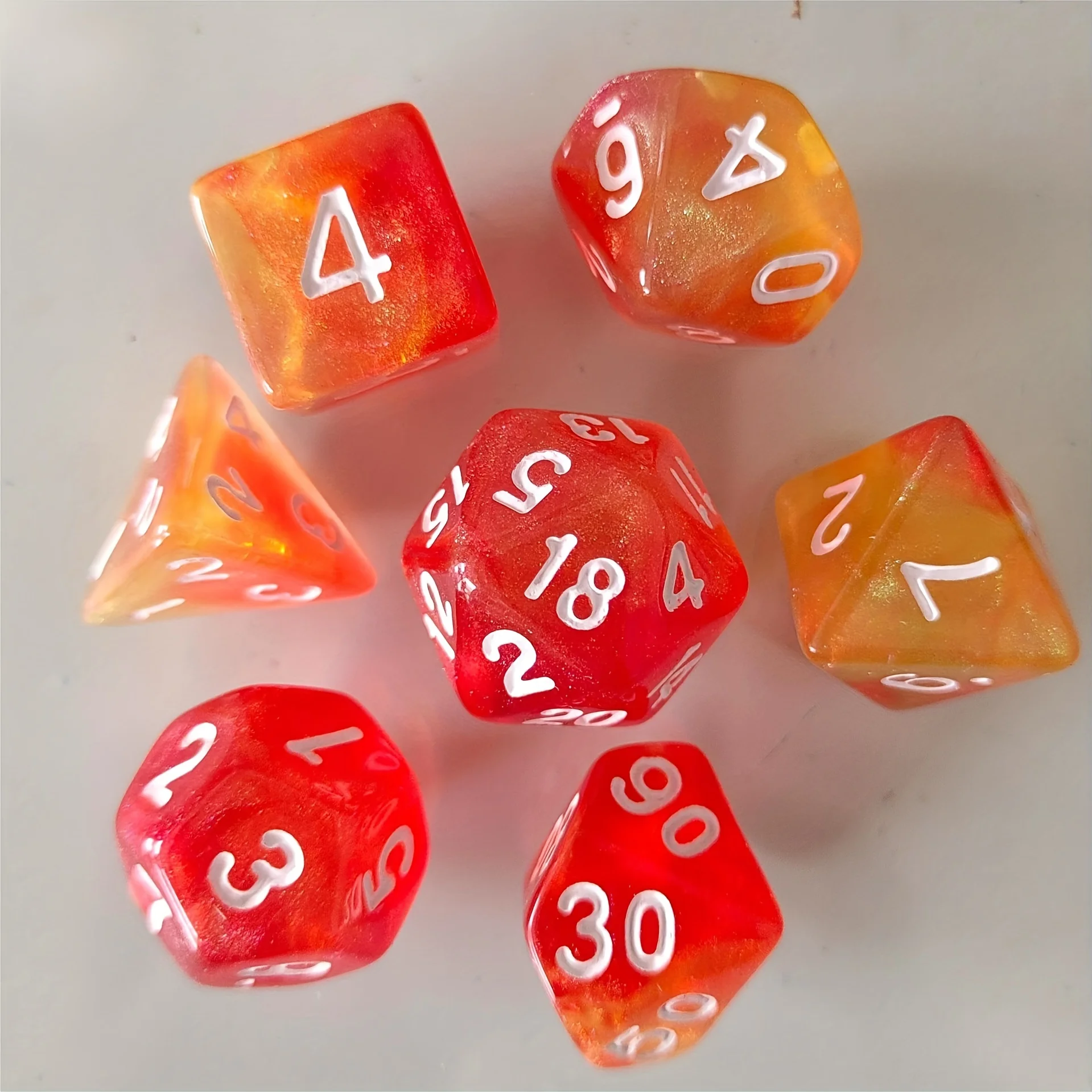 7/set Of Two Color Dragon Dice, Classic Desktop Games, Perfect For Family Friends Gathering, Board Game Accessories