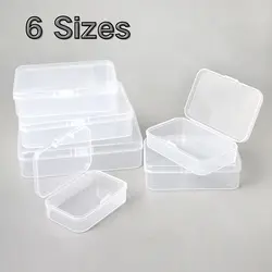 Square Plastic Transparent Storage Box Jewelry Beads Container Fishing Tools Accessories Box Small Items Sundries Organizer Case