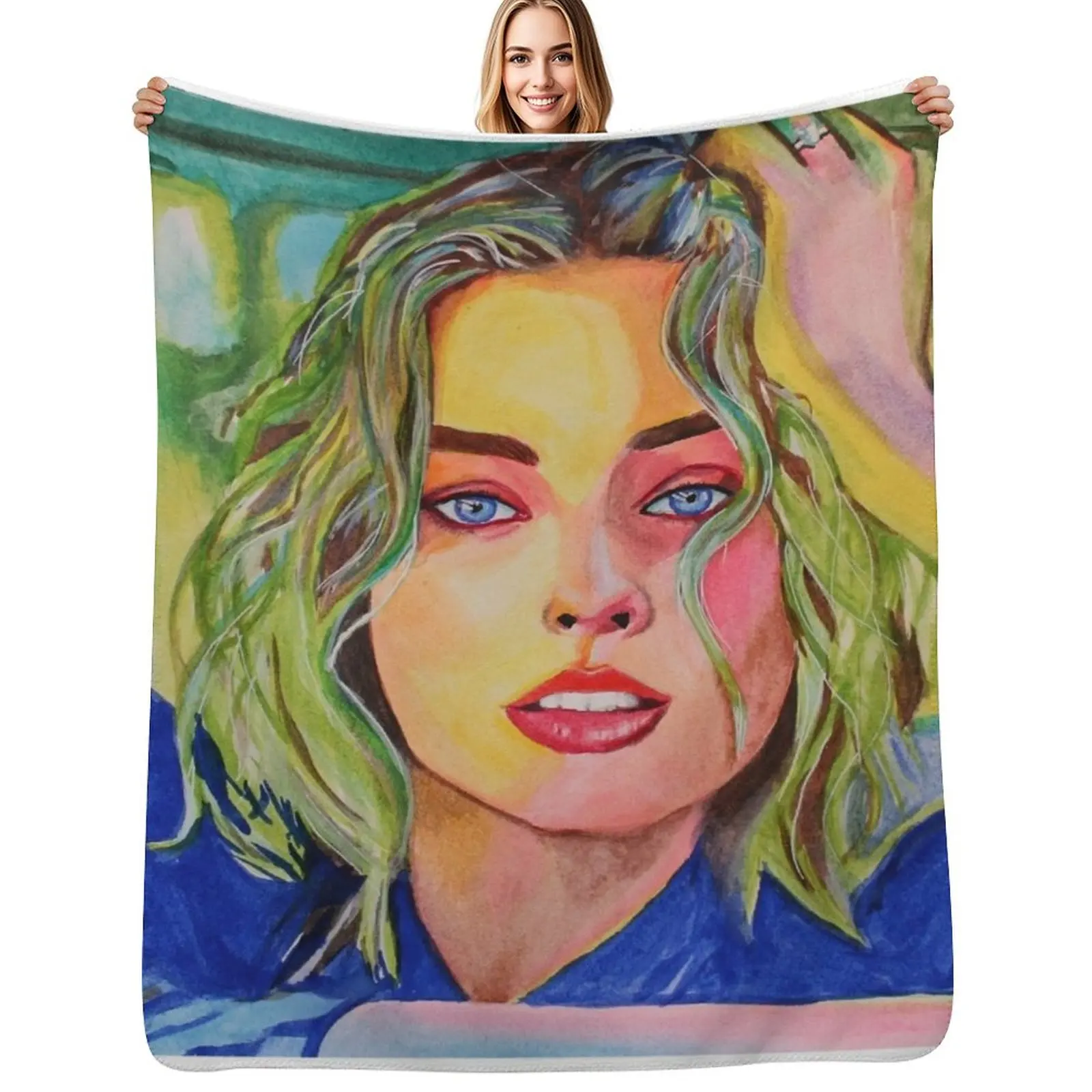 

Margot Robbie Throw Blanket Stuffeds Fashion Sofas For Decorative Sofa warm for winter Blankets