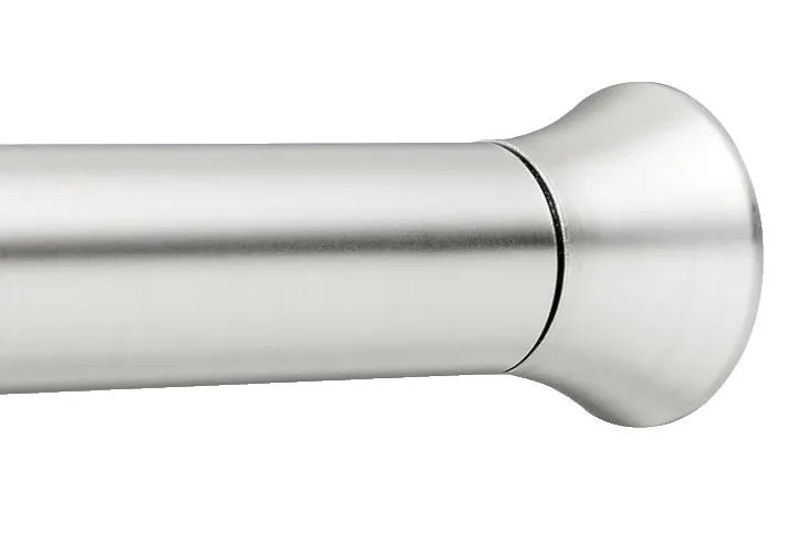 Brushed Nickle Easy install shower curtain tension rod, adjustable length, 42-73
