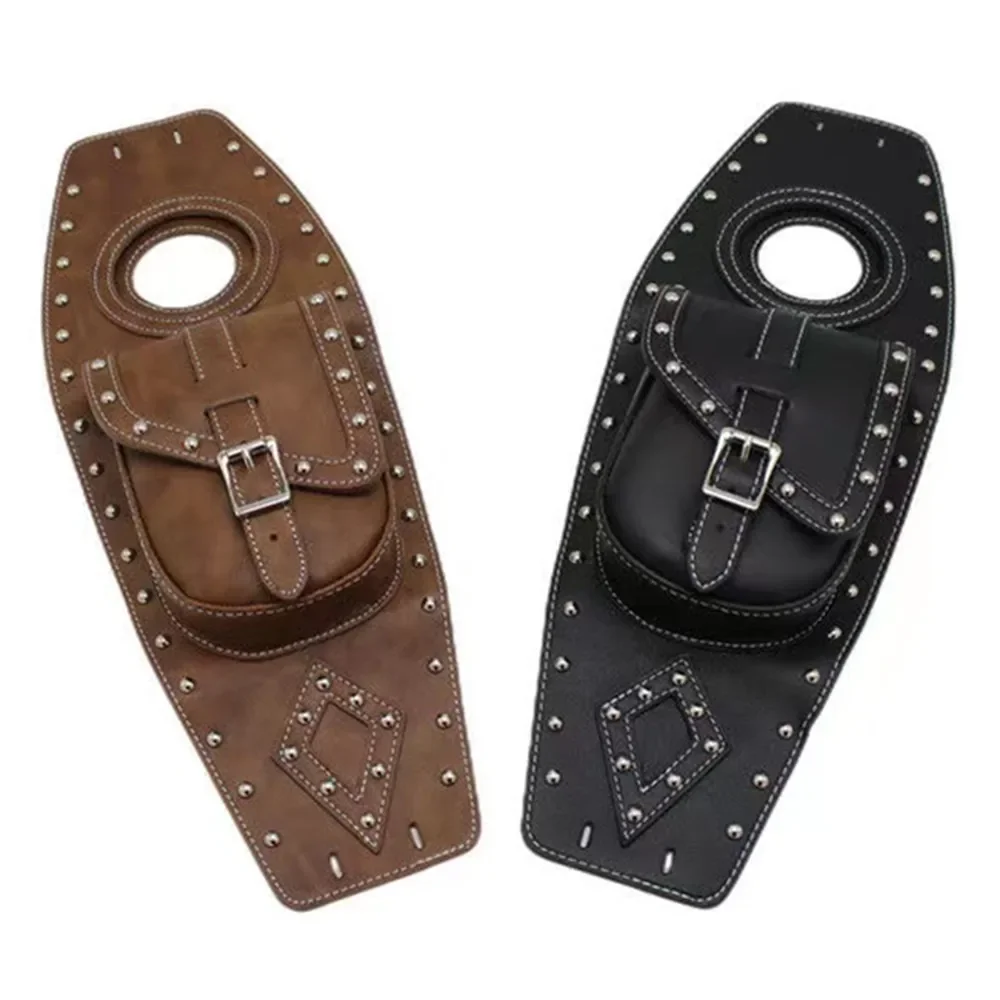 

Motorcycle PU Leather Oil Fuel Tank Cover Panel Bag For Harley Sportster XL 883 1200 Honda Suzuki Kawasaki Touring